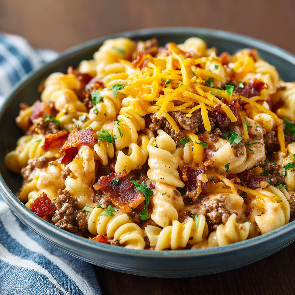 Loaded Bacon Cheeseburger Pasta