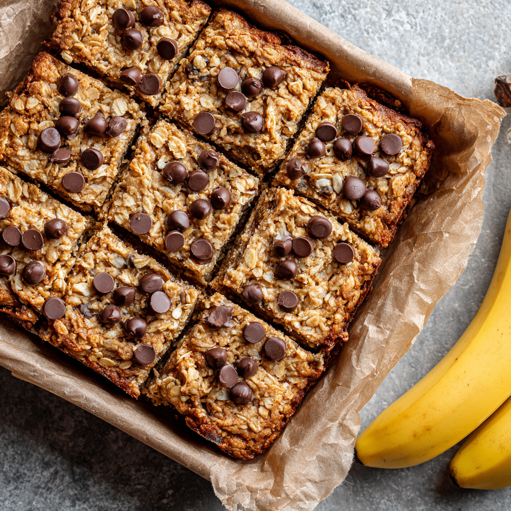 Chocolate Chip Banana Oat Breakfast Bars