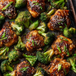 Sheet Pan Sticky Ginger Soy Chicken and Broccoli