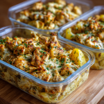 High-Protein Creamy Garlic Cheesy Chicken & Potatoes