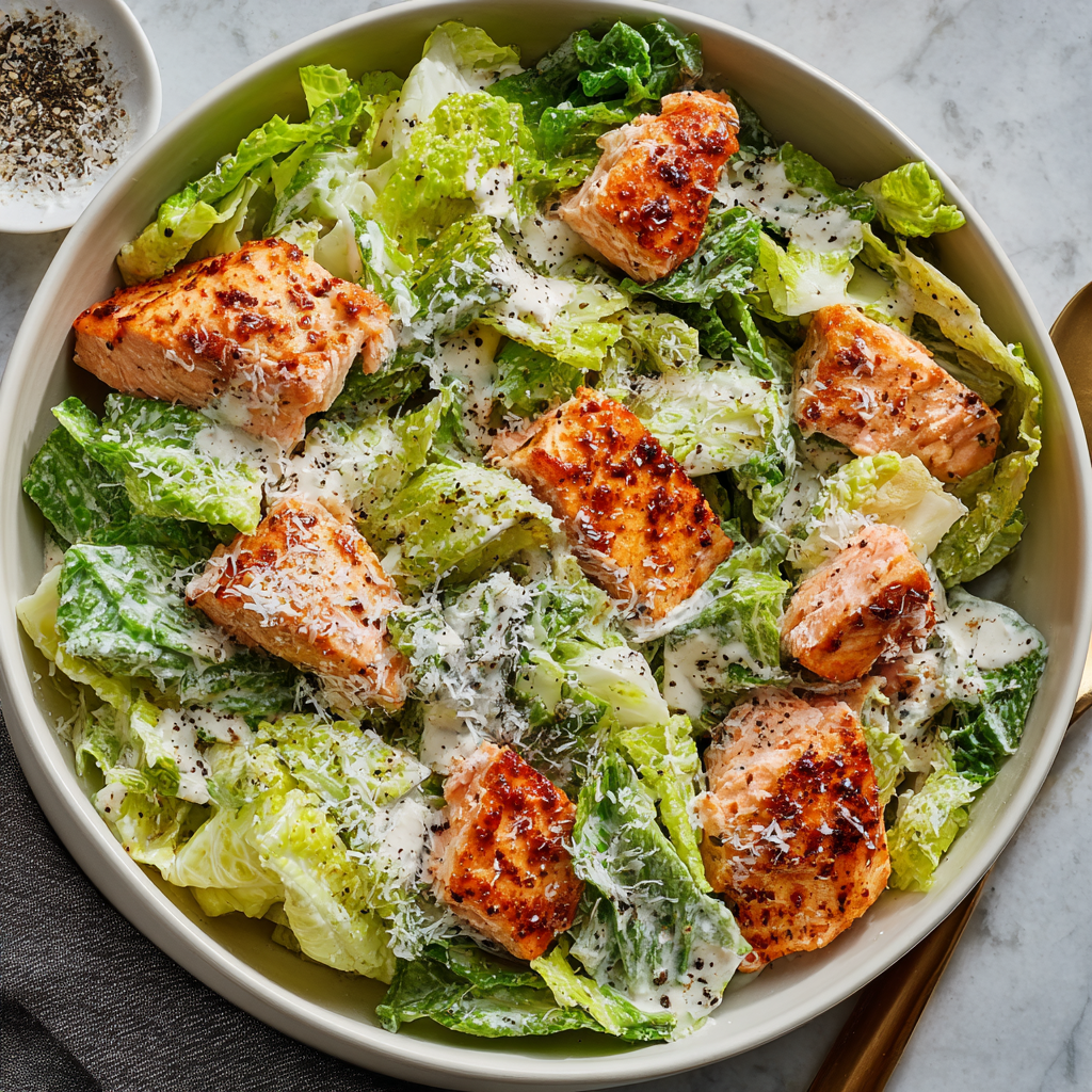 Honey Sriracha Salmon Caesar Salad