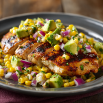 Grilled Chicken with Avocado Corn Salsa