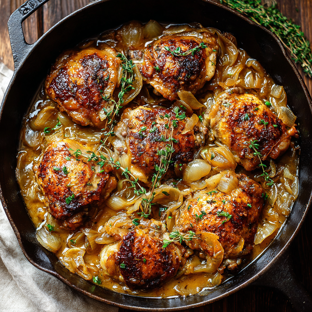 Cider Braised Chicken with Caramelized Onions