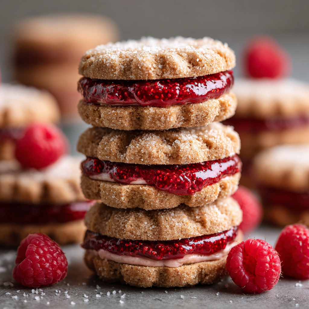 Raspberry Chia Jam Sandwich Cookies