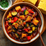 Roasted Vegetable Chili with Cornbread