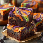 Halloween Cream Cheese Swirl Brownies
