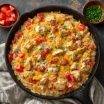 Cheesy Chicken & Rice with Queso Sauce