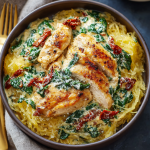 Creamy Tuscan Chicken with Spaghetti Squash