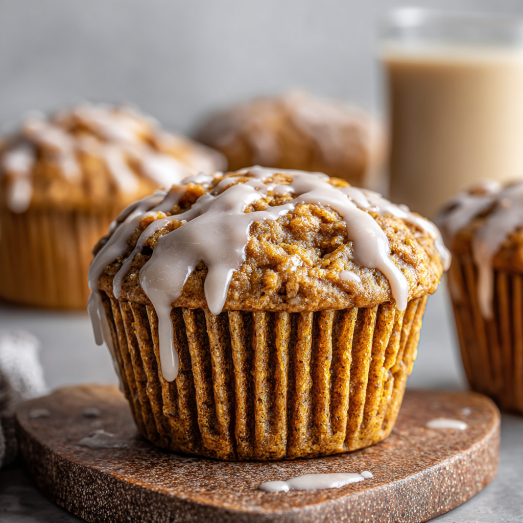 Spiced Pumpkin Muffins with Maple Glaze