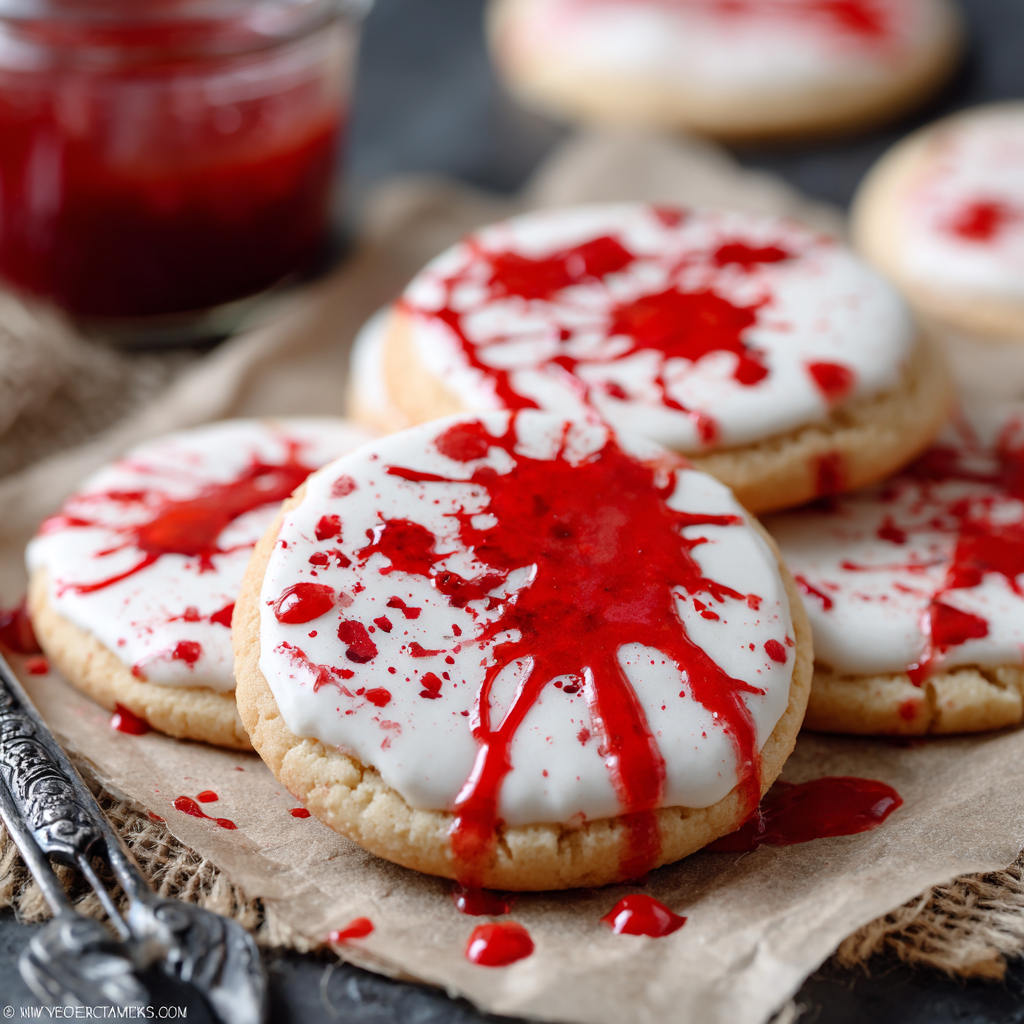 EASY HALLOWEEN BLOOD SPLATTER COOKIES