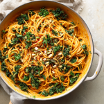 Creamy Pumpkin Spaghetti with Kale