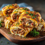 Garlic Butter Bacon Cheeseburger Rollups