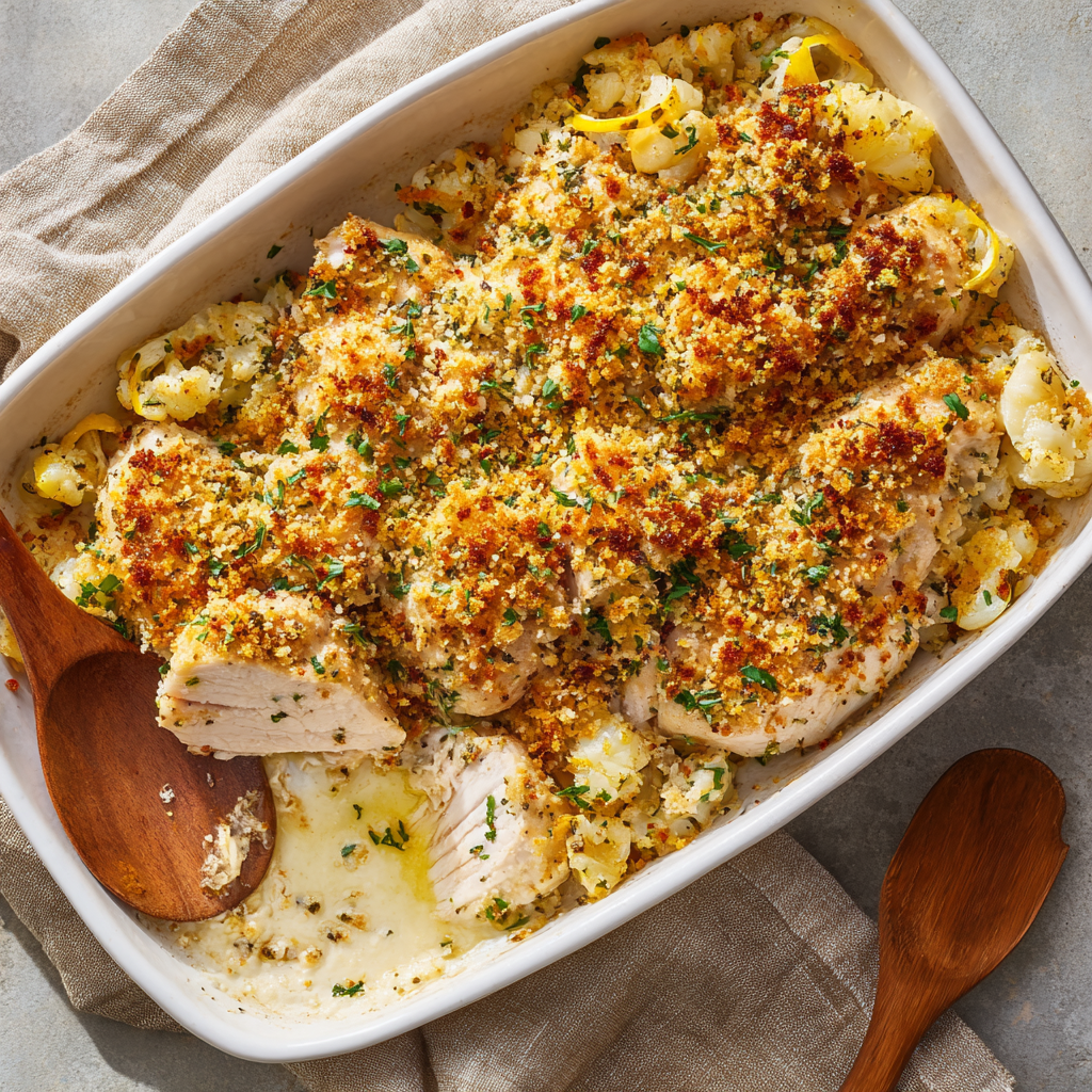 Garlic-Parmesan Crusted Chicken Bake
