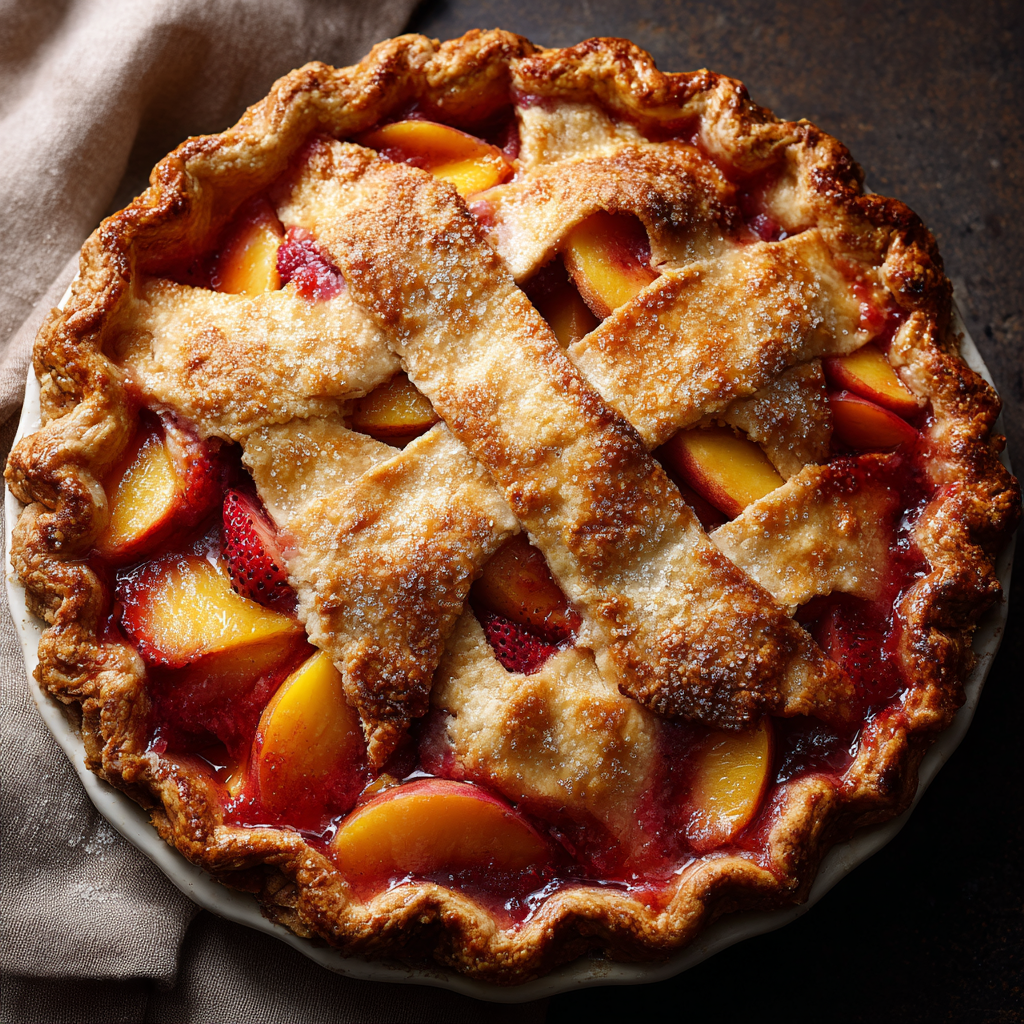 Brown Butter Strawberry Peach Pie