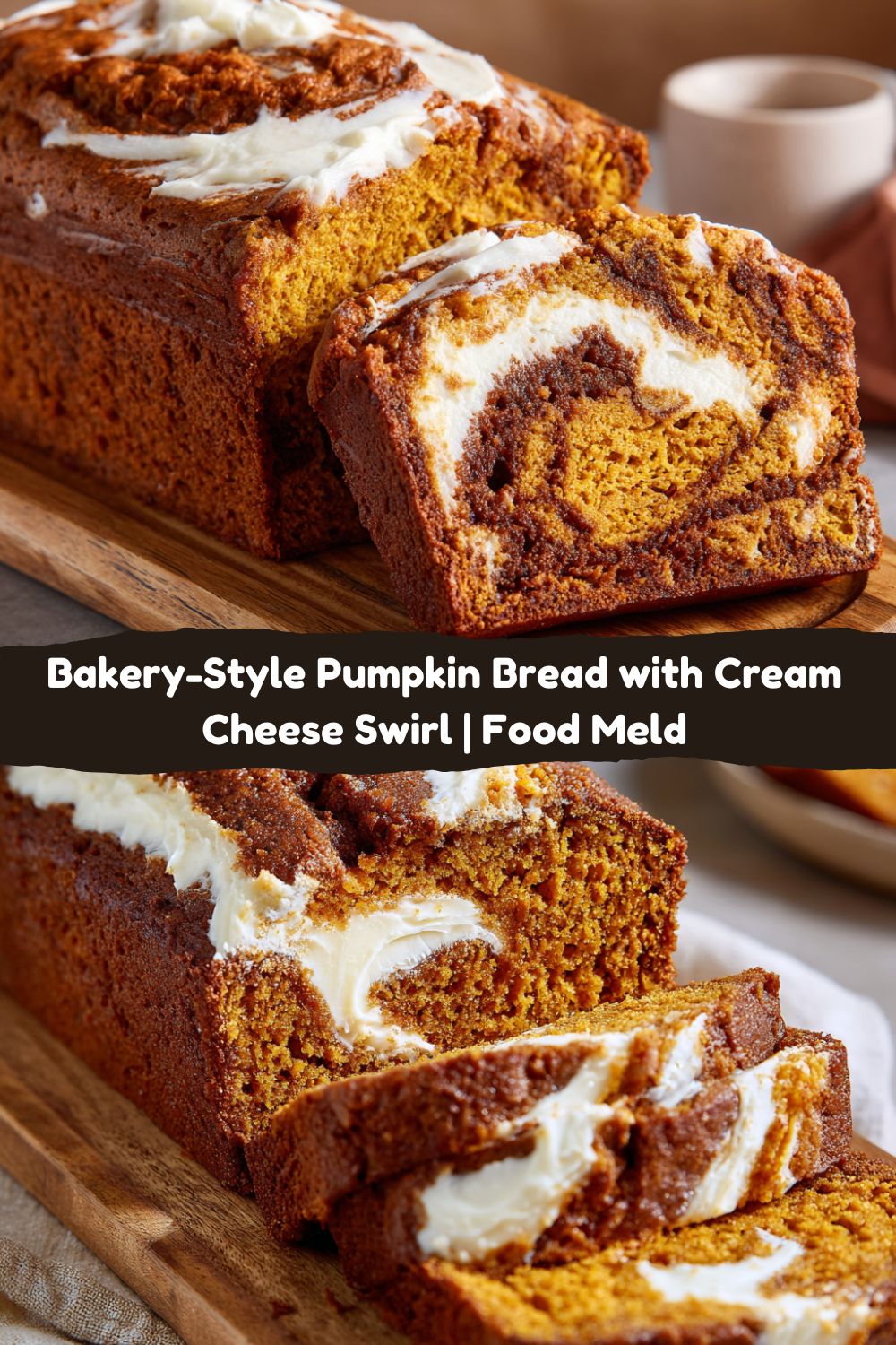 Pumpkin Bread with Cream Cheese Swirl