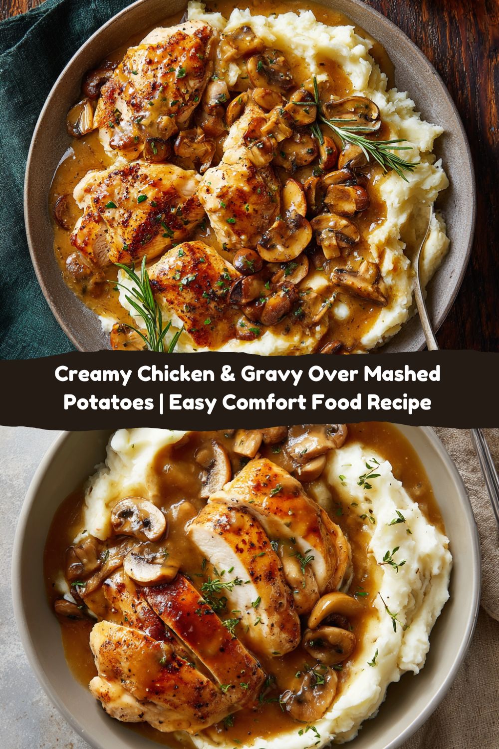 Chicken and Gravy Over Mashed Potatoes
