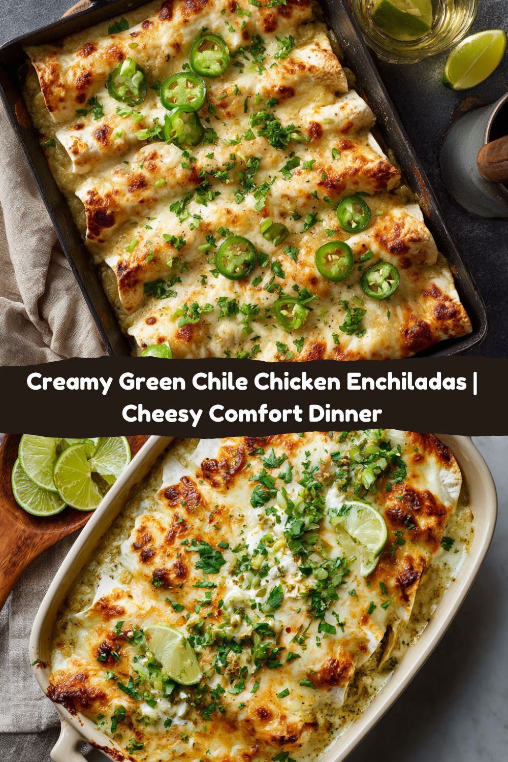 Creamy Green Chile Chicken Enchiladas