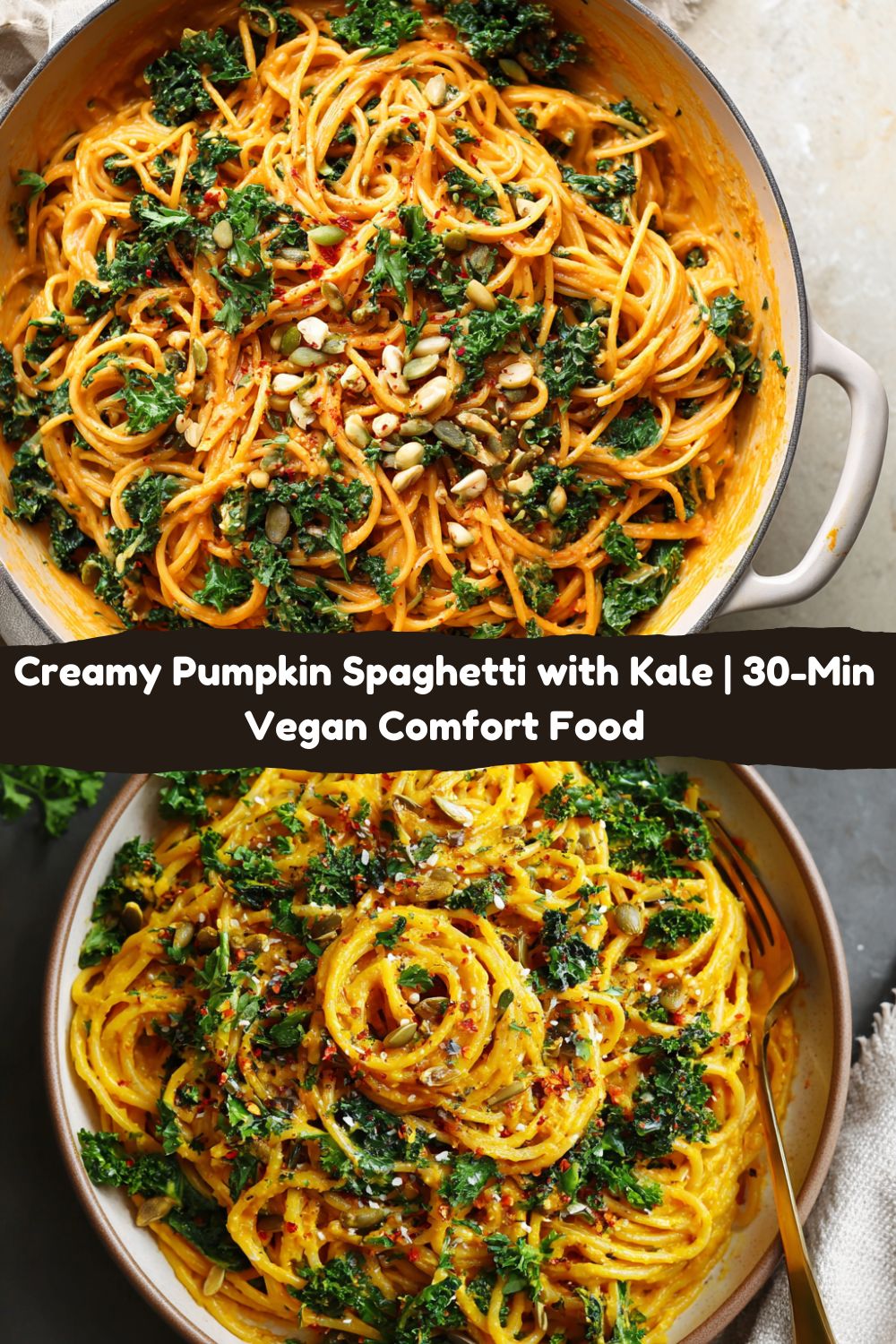 Creamy Pumpkin Spaghetti with Kale