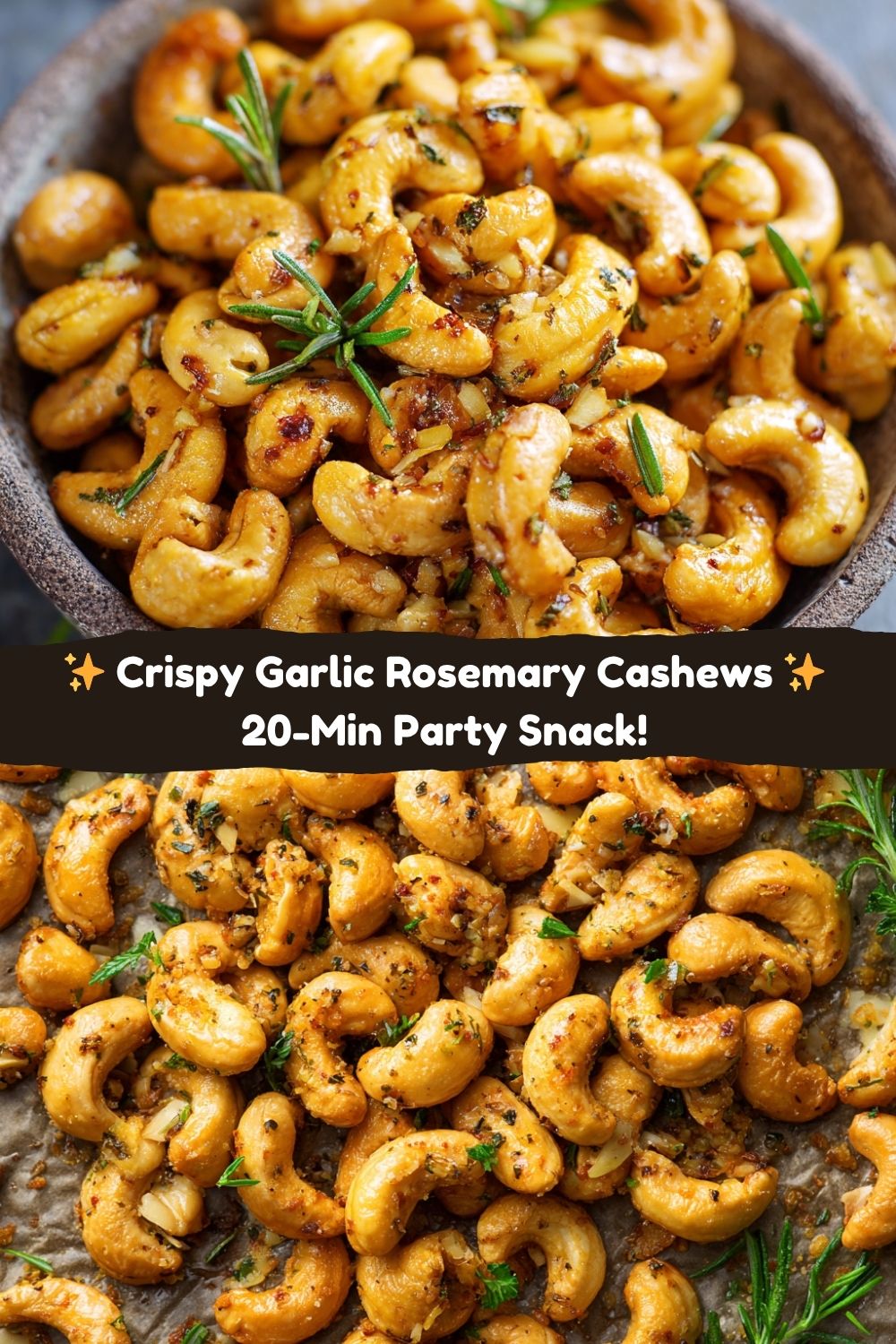 Roasted Garlic & Rosemary Cashews