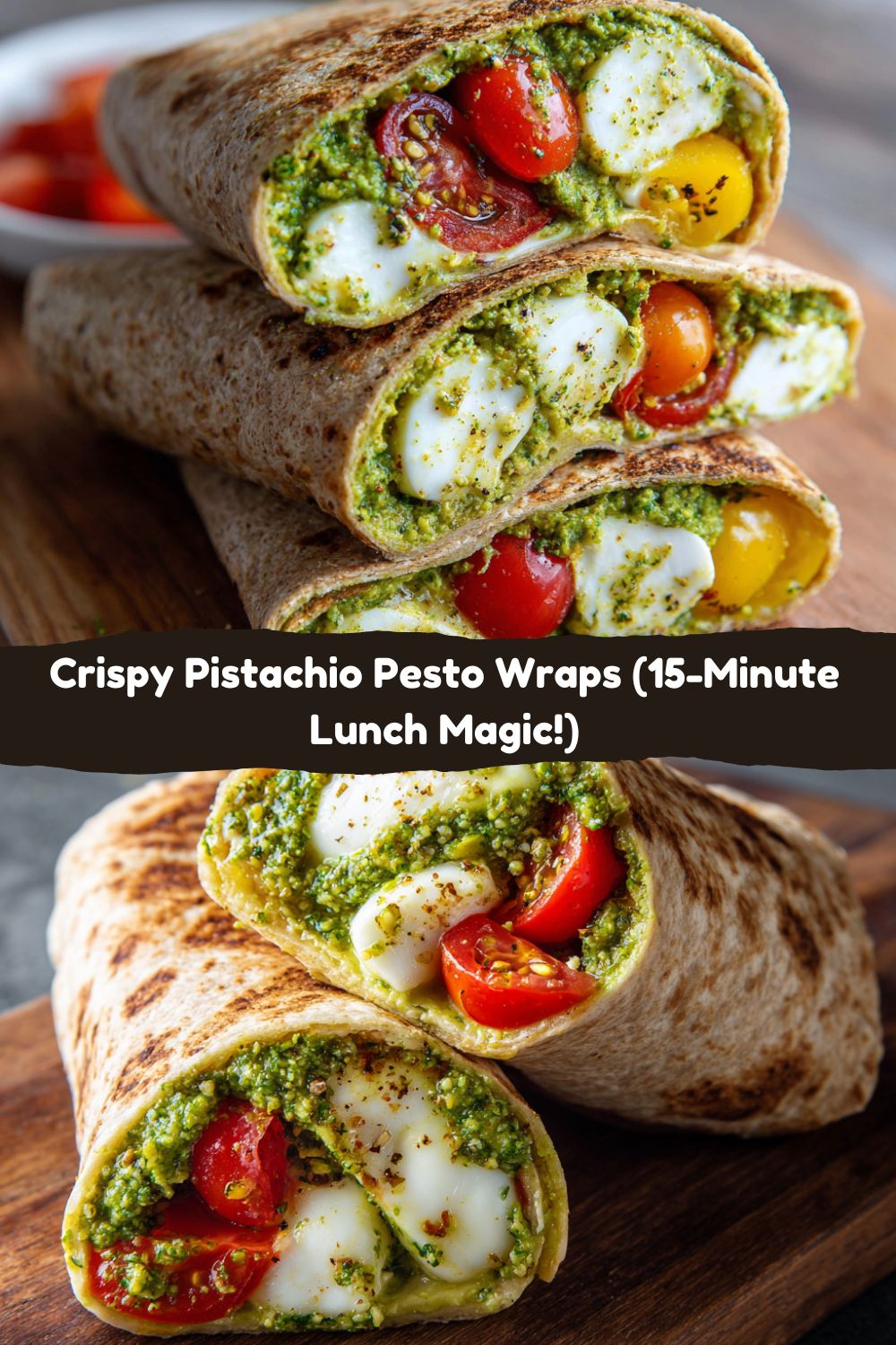 Crispy Pistachio Pesto Wraps