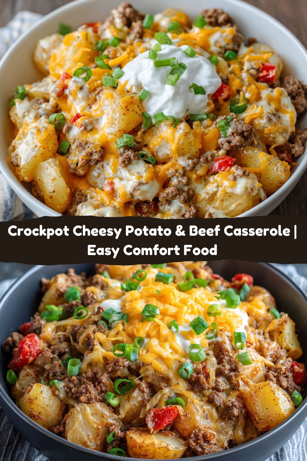 Crockpot Cheesy Potato & Beef Casserole