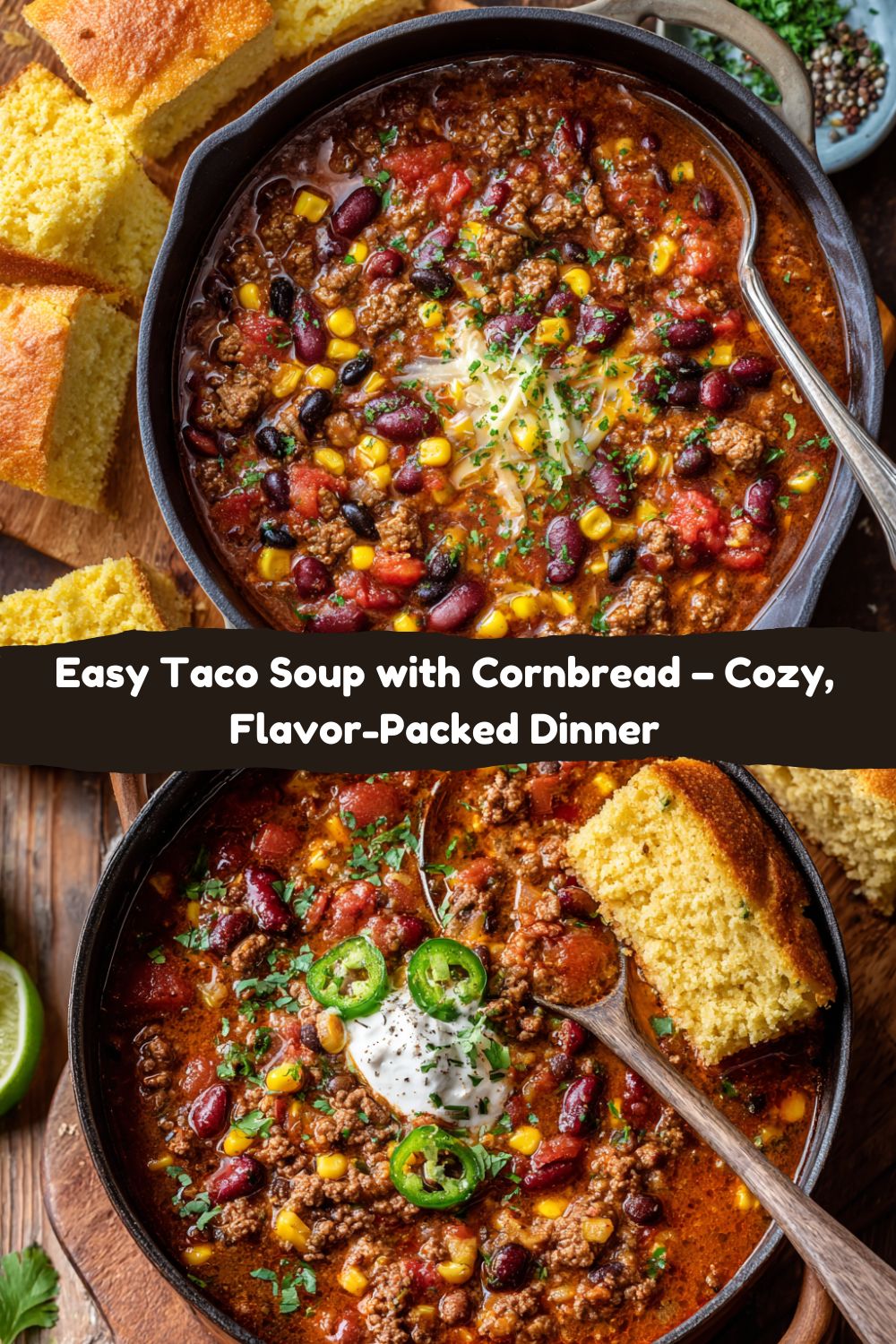 Taco Soup with Cornbread on the Side