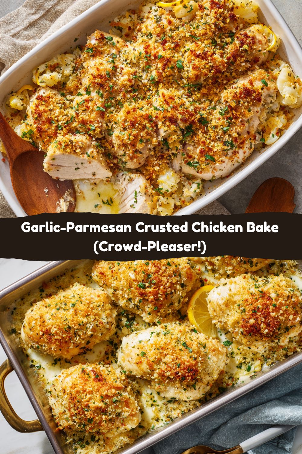 Garlic-Parmesan Crusted Chicken Bake