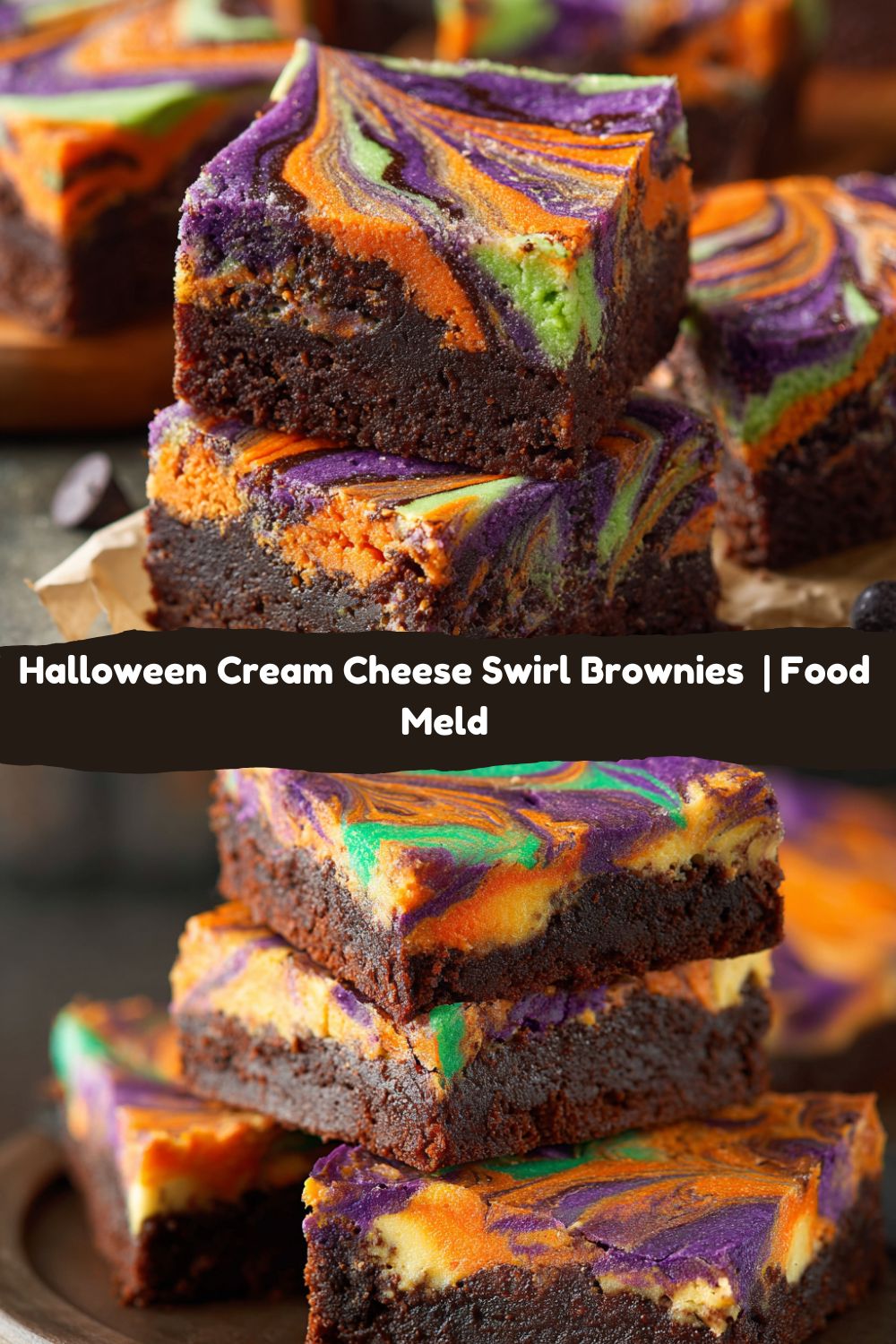 Halloween Cream Cheese Swirl Brownies