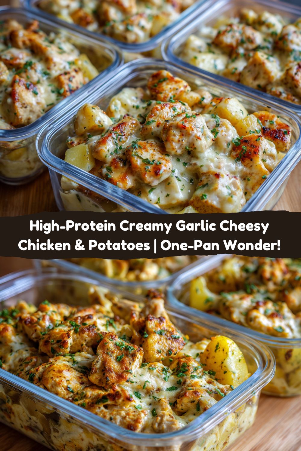 High-Protein Creamy Garlic Cheesy Chicken & Potatoes