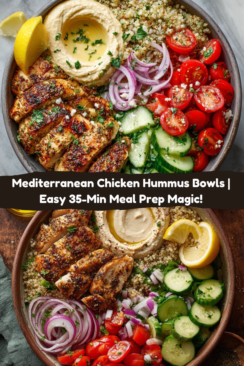 Mediterranean Chicken Hummus Bowls
