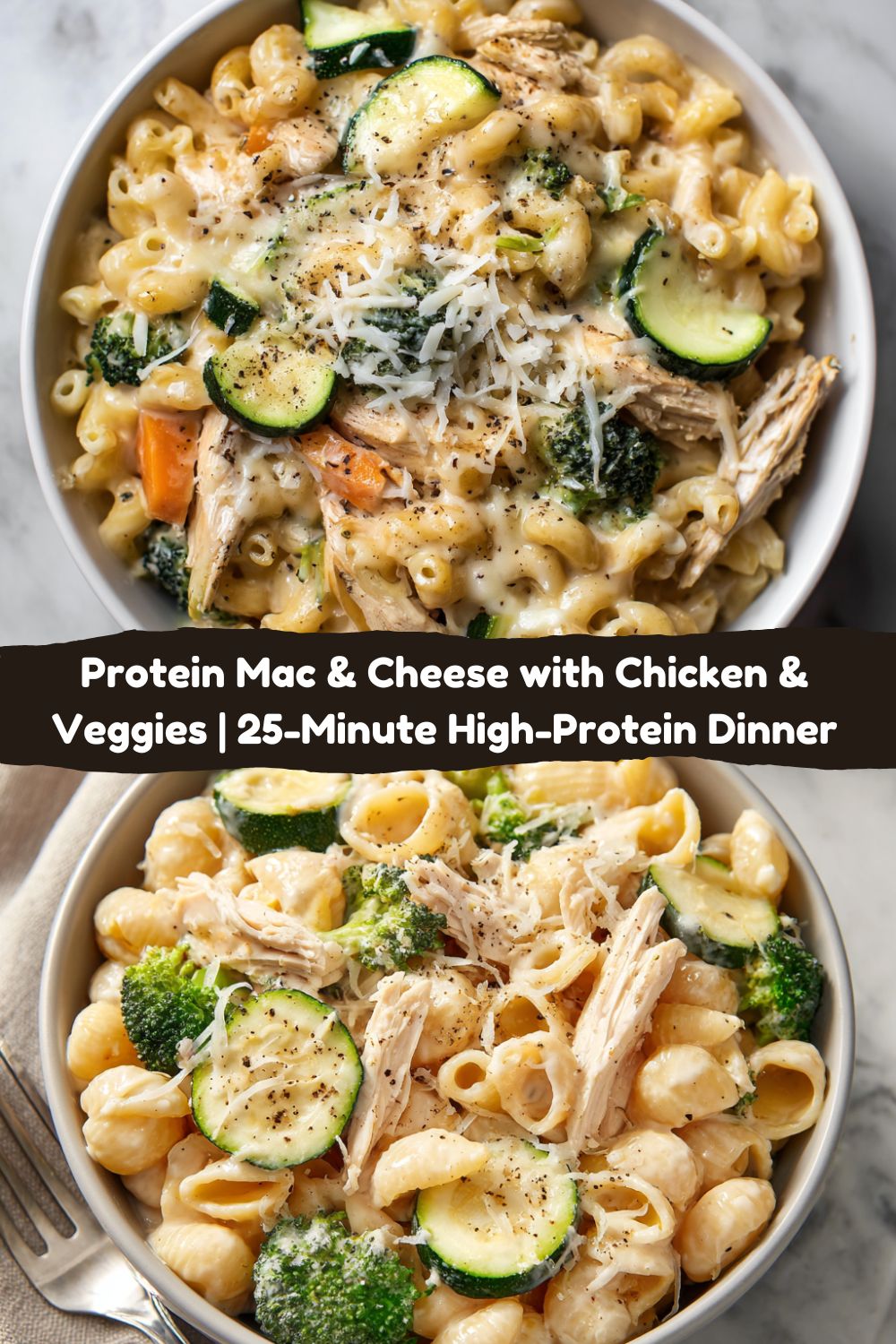 Protein Mac & Cheese with Chicken & Veggies