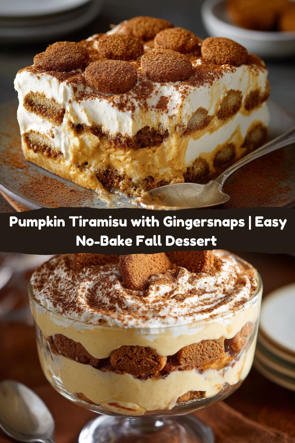 Pumpkin Tiramisu with Gingersnap Cookies