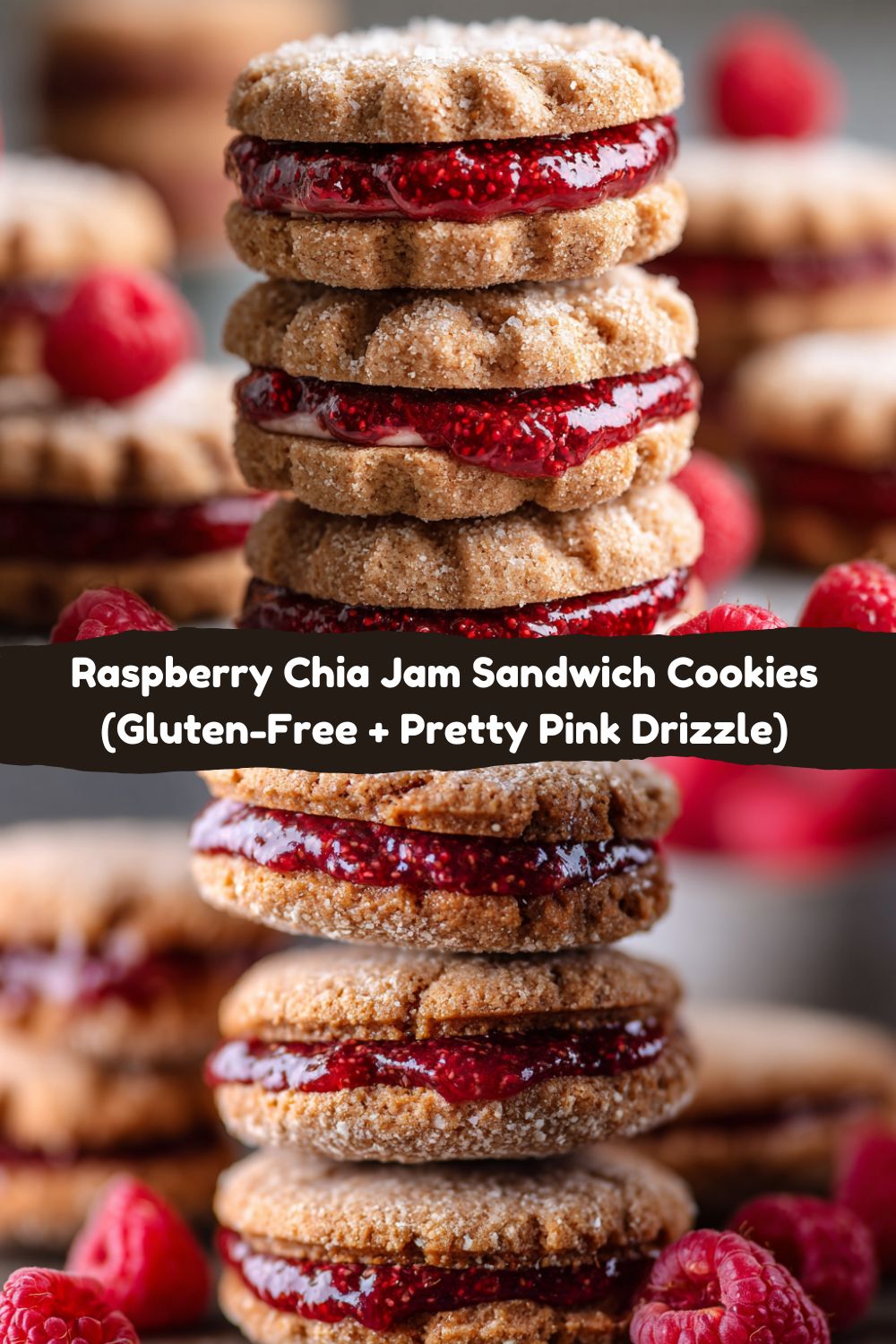 Raspberry Chia Jam Sandwich Cookies