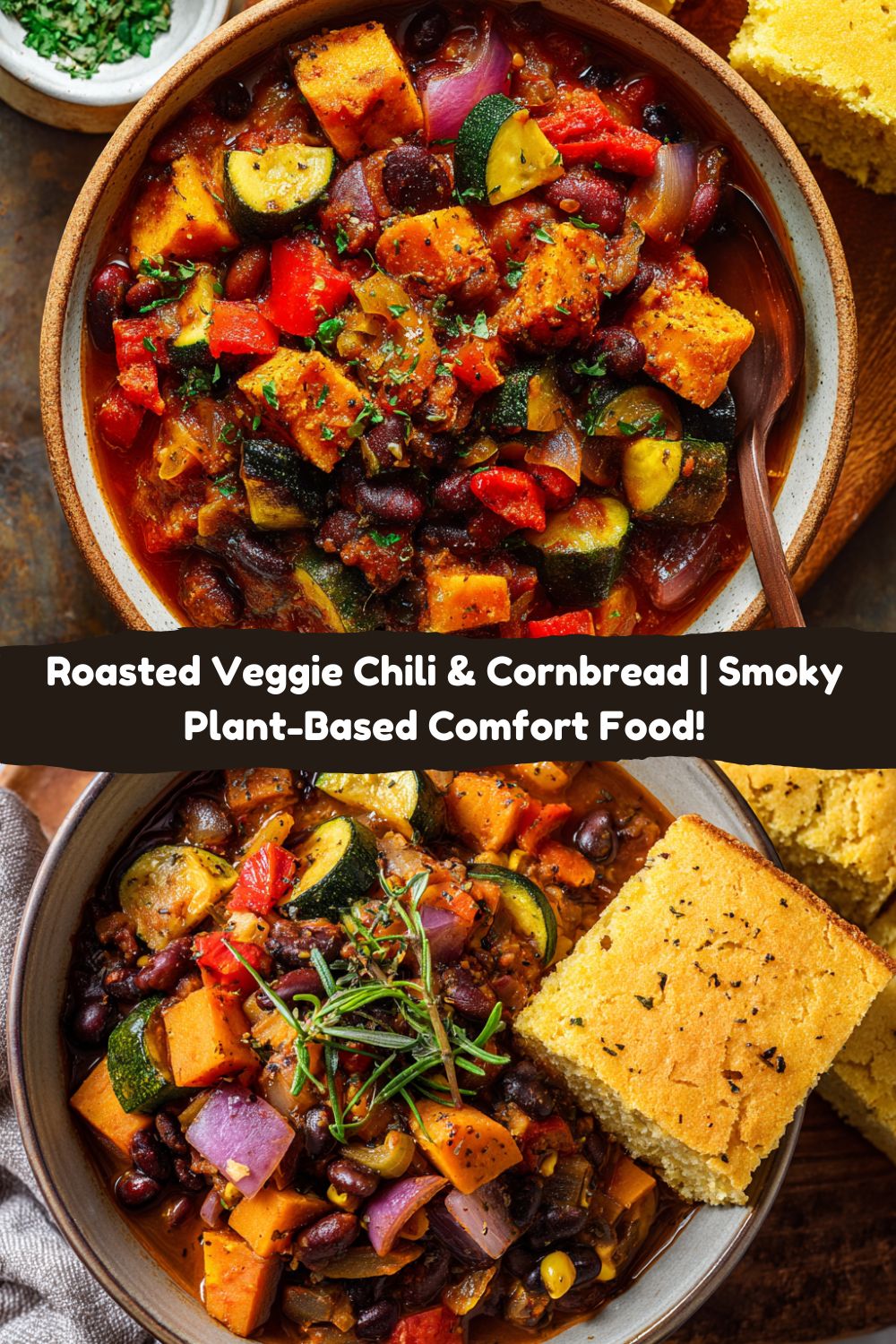 Roasted Vegetable Chili with Cornbread