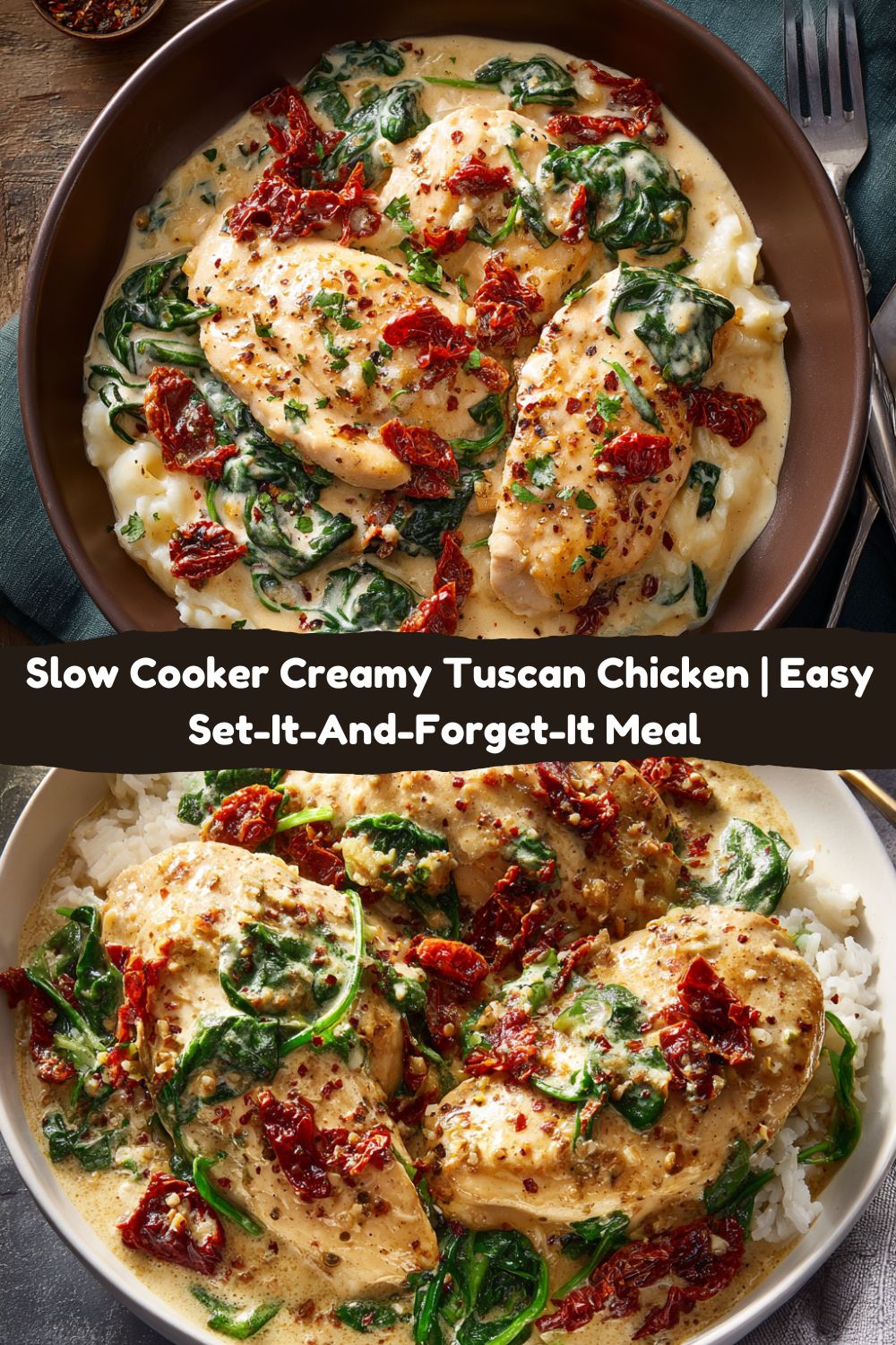 Slow Cooker Creamy Tuscan Chicken