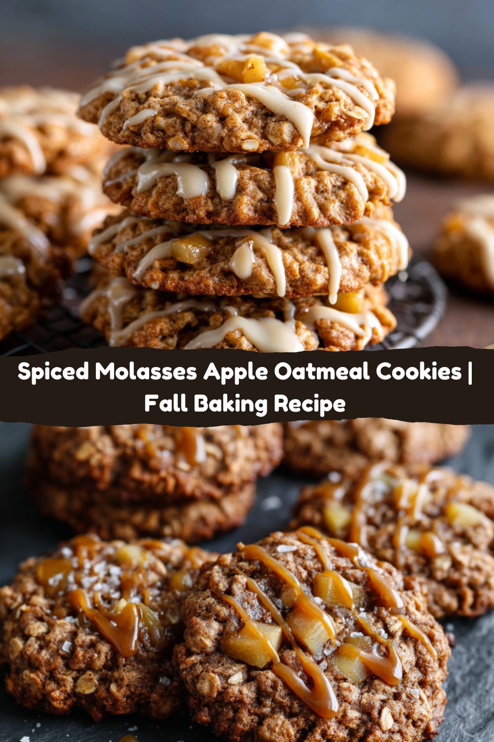 Spiced Molasses Apple Oatmeal Cookies