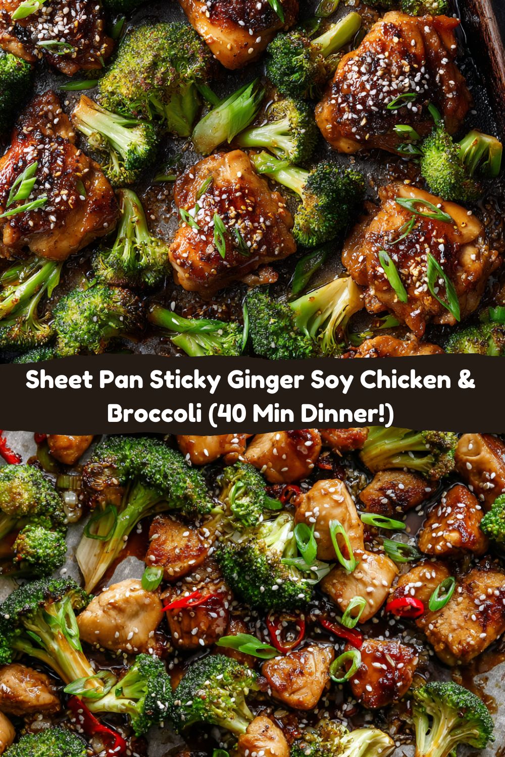Sheet Pan Sticky Ginger Soy Chicken and Broccoli
