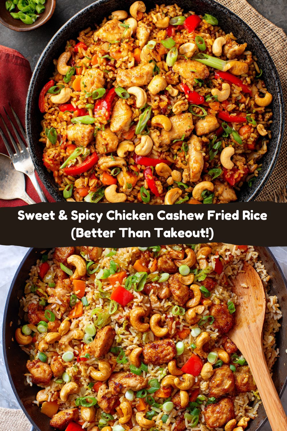 Sweet and Spicy Chicken and Cashew Fried Rice