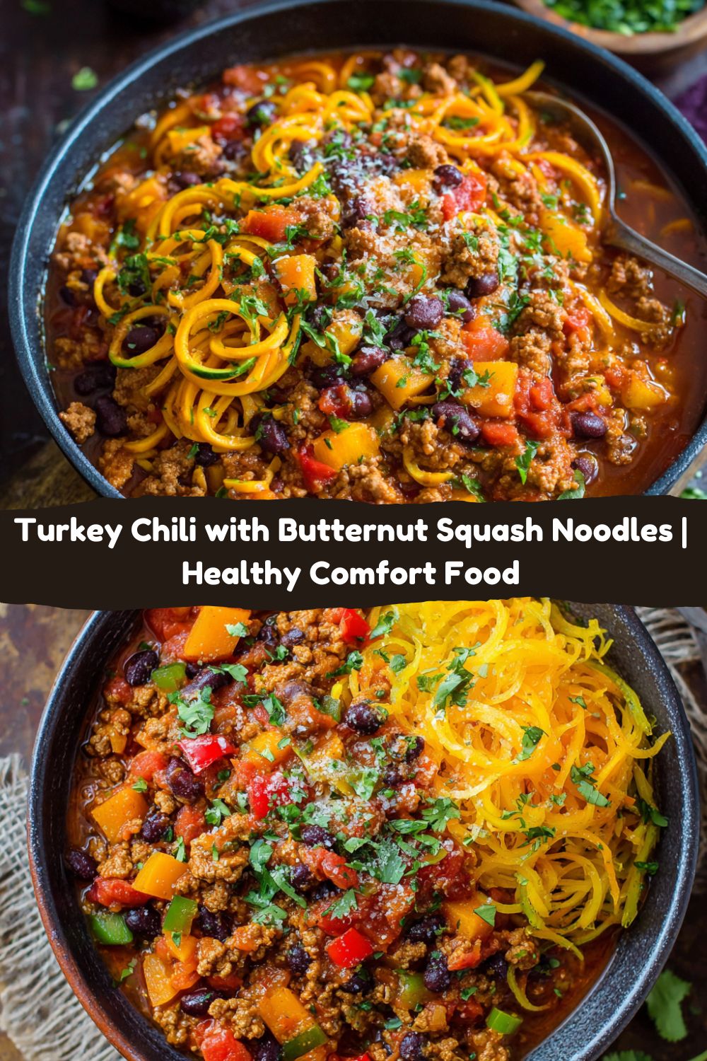 Turkey Chili with Butternut Squash Noodles