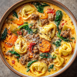 CREAMY SAUSAGE TORTELLINI SOUP