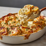 Creamy Garlic Cheese Potato Bake