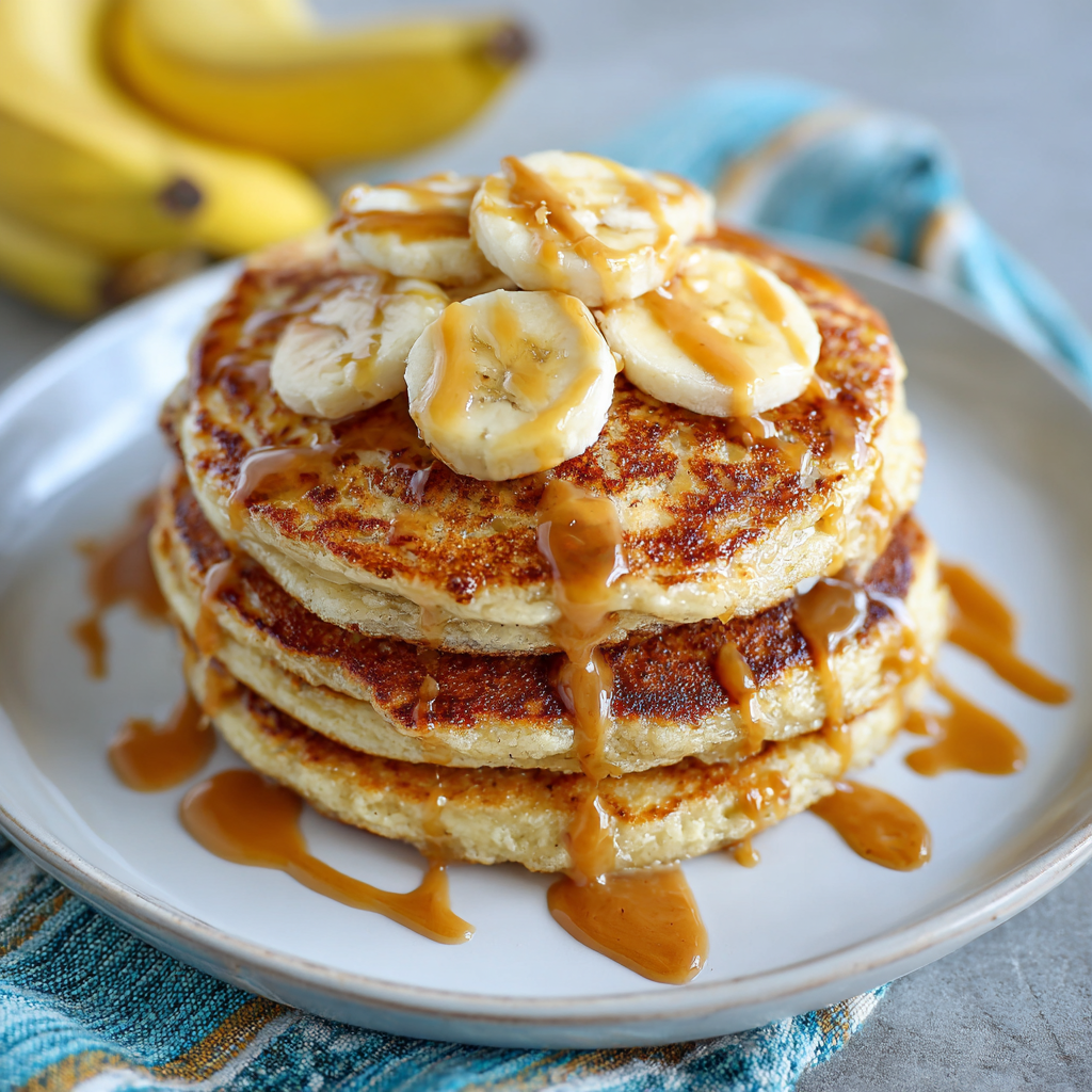 Fluffy Banana Cottage Cheese Pancakes