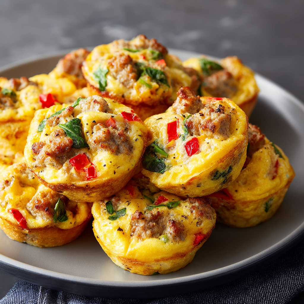 Mini Egg Bites with Turkey Sausage