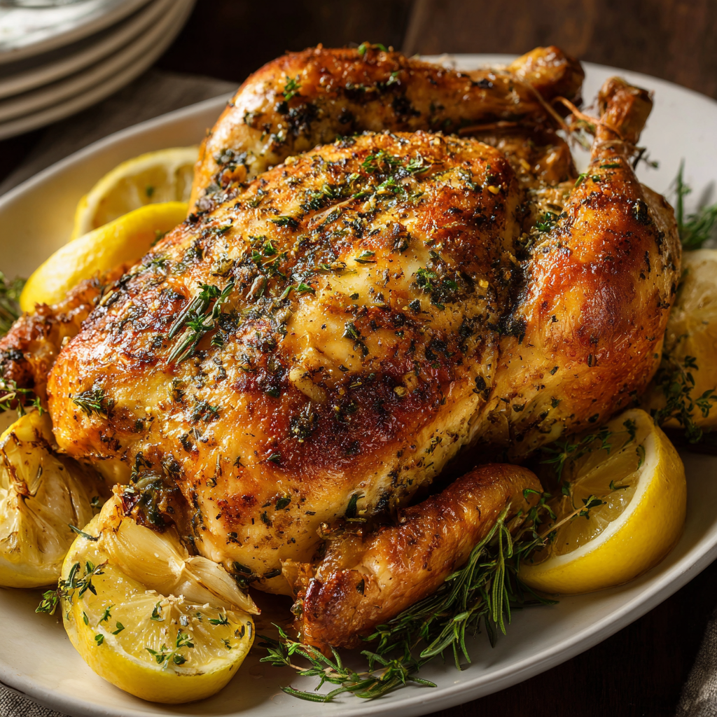 Herb-Roasted Chicken with Lemon & Garlic