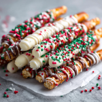 Easy Christmas Pretzel Rods