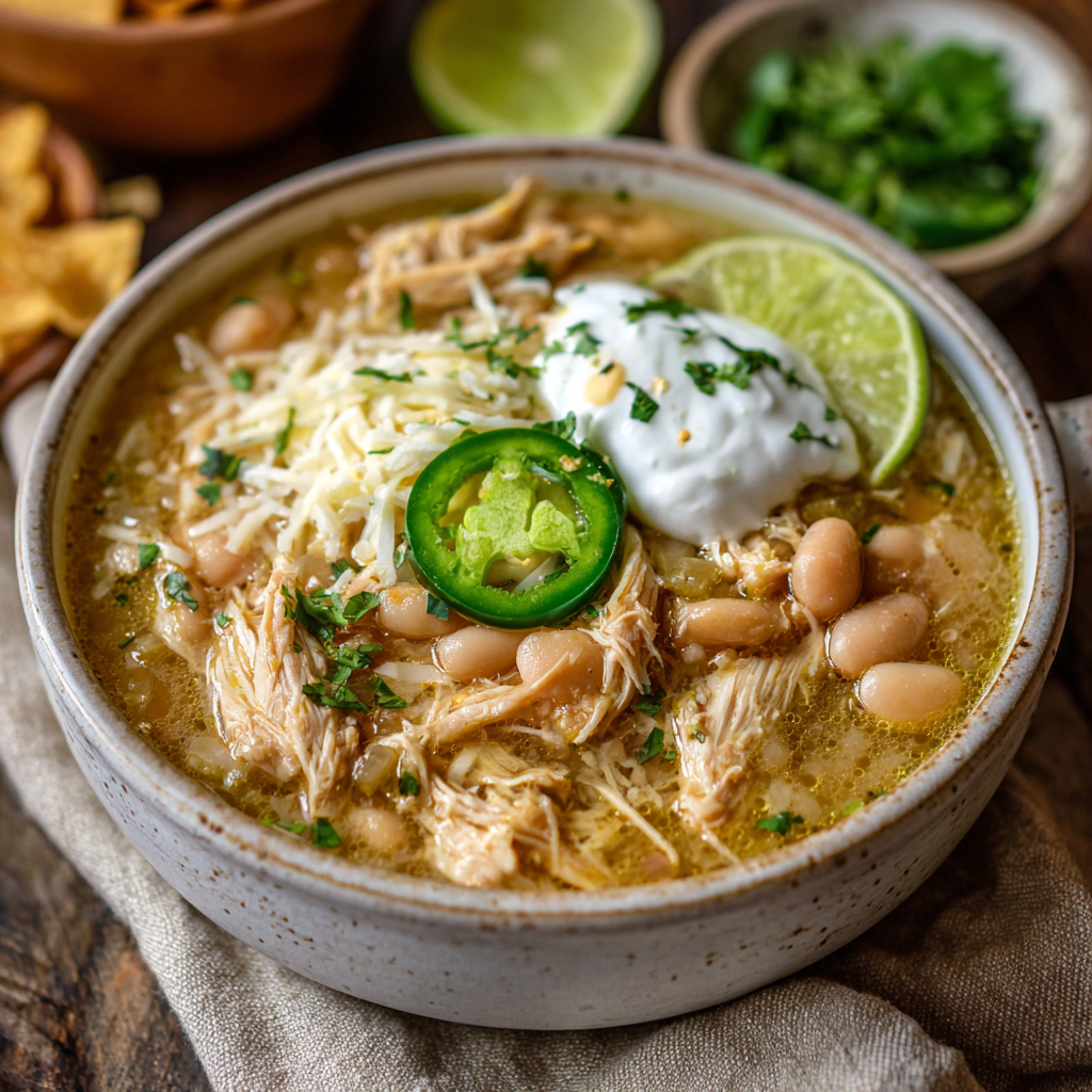 Savory Crockpot White Chicken Chili Soup