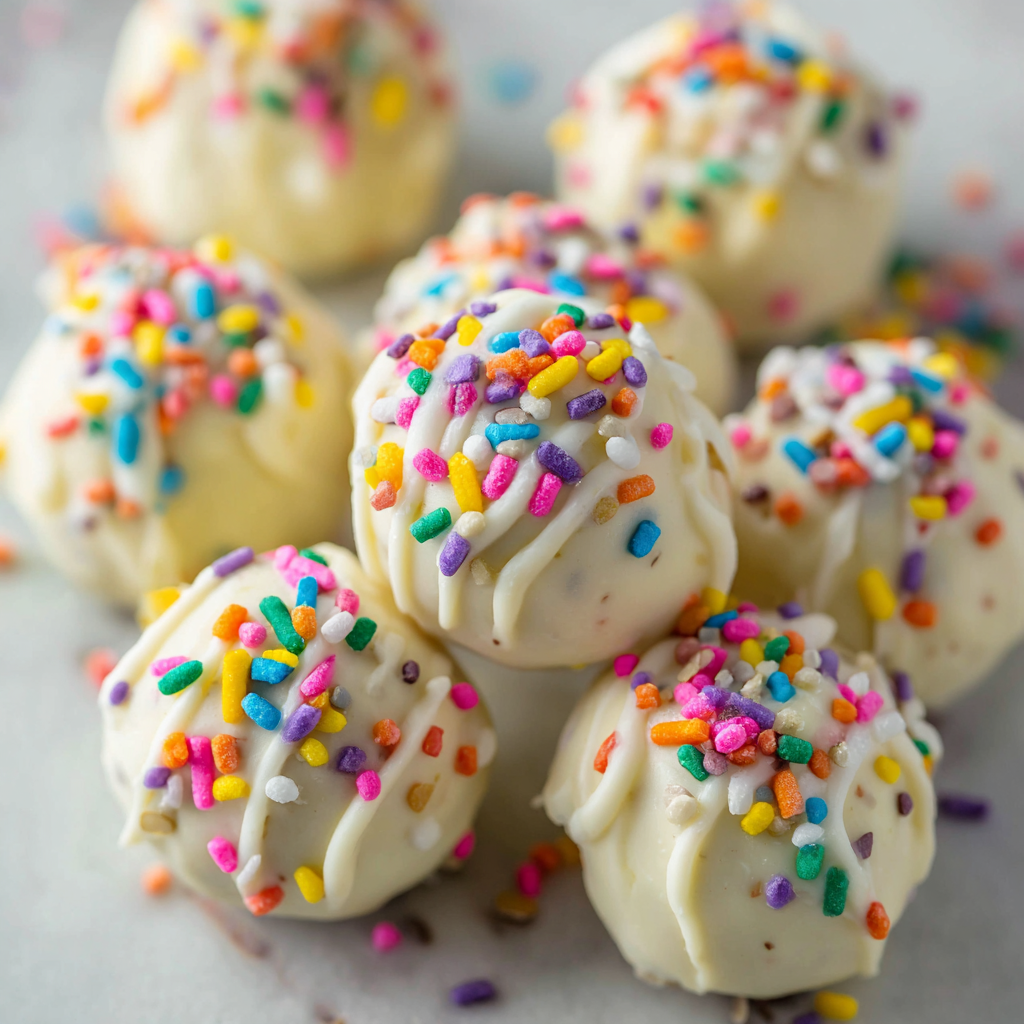 Birthday Cake Protein Truffles (Healthy & Easy!)