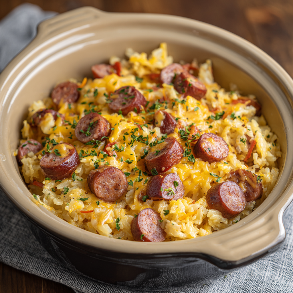 Smoked Sausage Hashbrown Casserole
