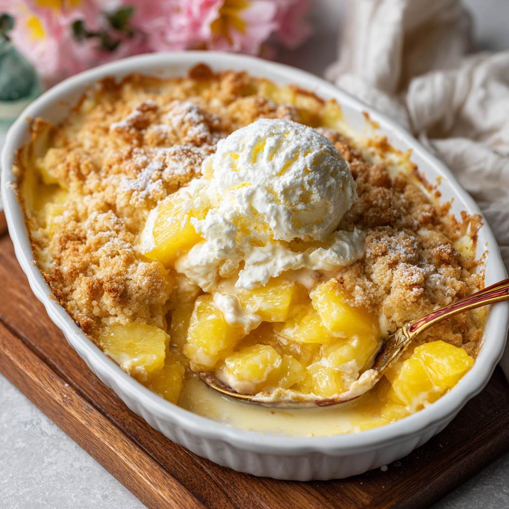 Pineapple Cream Cheese Cobbler