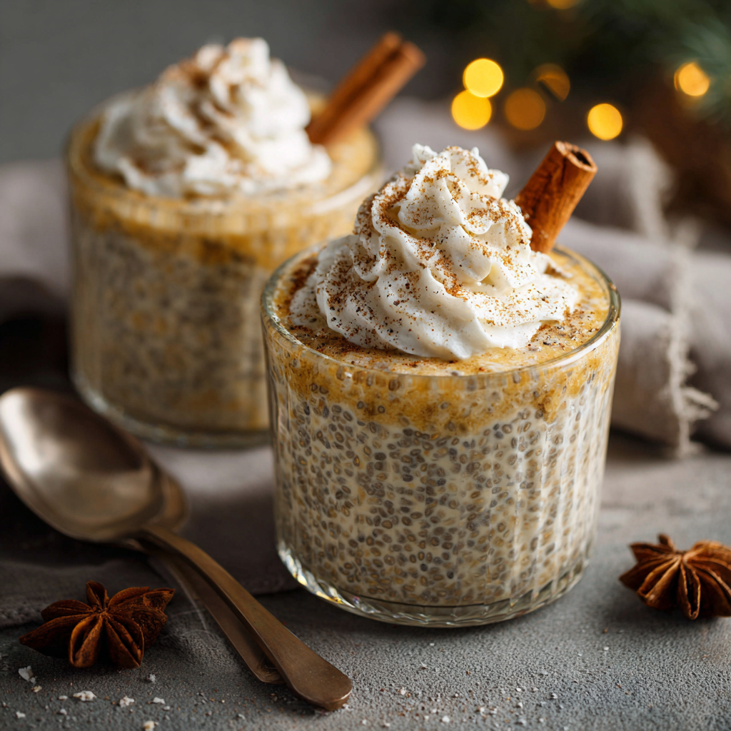 Eggnog Chia Pudding Cups